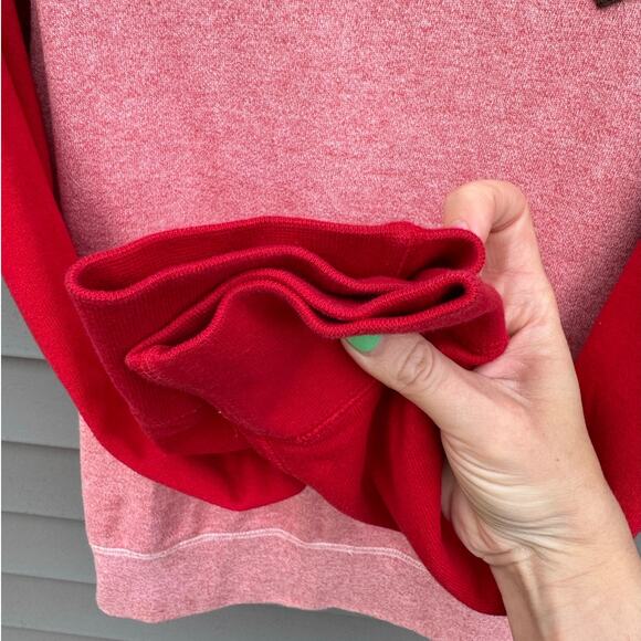 Burton size M Red Coral Marled Crewneck 100% Cotton Lightweight Sweatshirt - Picture 5 of 11